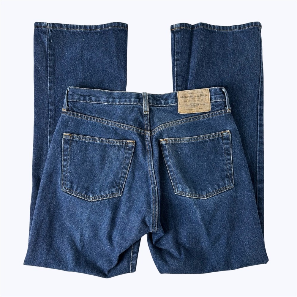 Vintage Abercrombie & Fitch Blue Jeans Straight Leg Dark Wash 90s Relaxed Sz 8
